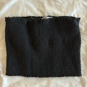 black ruched tube top